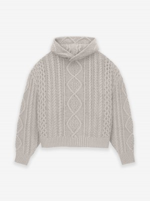 Fear Of God Cable Knit Hoodie Argento | FOG-SN593536