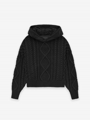 Fear Of God Cable Knit Hoodie Nere | FOG-SN593794