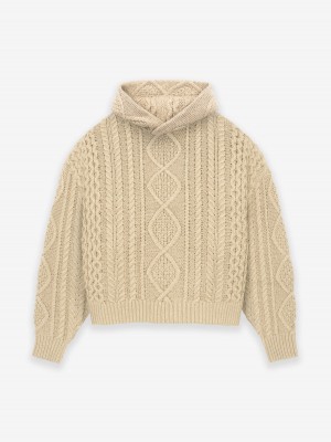 Fear Of God Cable Knit Hoodie Oro | FOG-SN593613