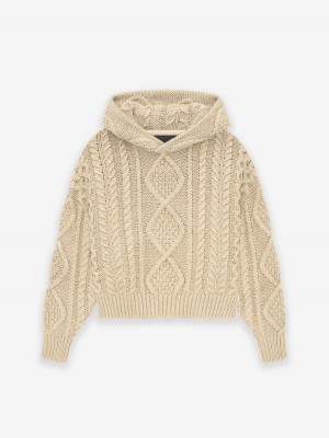 Fear Of God Cable Knit Hoodie Oro | FOG-SN593793