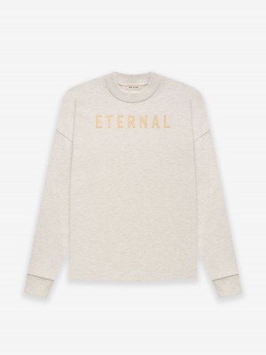 Fear Of God Cotone Ls T-shirt Beige | FOG-SN593334