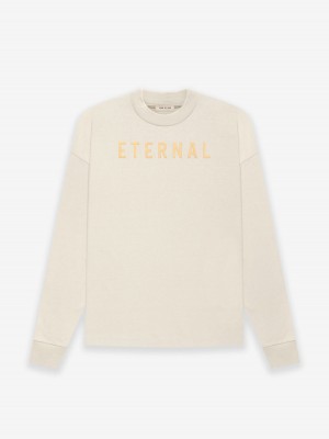 Fear Of God Cotone Ls T-shirt Beige | FOG-SN593347