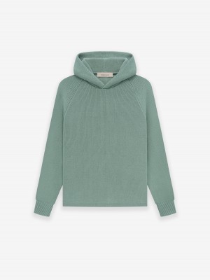 Fear Of God Essentials Knit Hoodie Verdi | FOG-SN593765