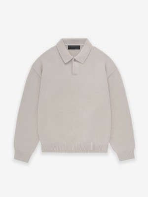 Fear Of God Essentials Knit Polo Argento | FOG-SN593565