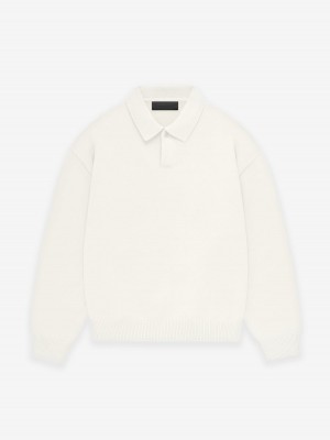 Fear Of God Essentials Knit Polo Bianche | FOG-SN593568