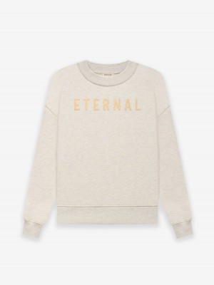 Fear Of God Fleece Crewneck Beige | FOG-SN593346