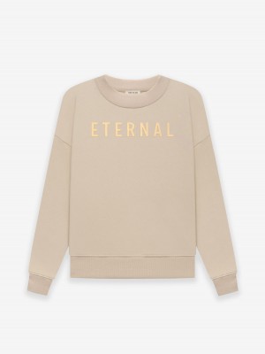 Fear Of God Fleece Crewneck Beige | FOG-SN593348