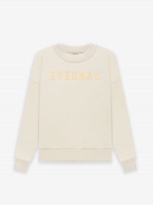 Fear Of God Fleece Crewneck Beige | FOG-SN593355