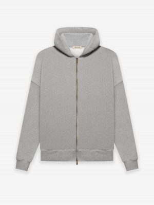 Fear Of God Fleece Zip Hoodie Grigie | FOG-SN593288