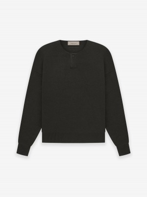 Fear Of God Knit Ls Henley Nere | FOG-SN593647