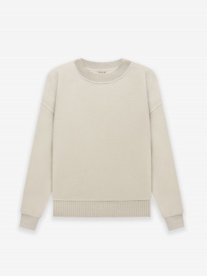 Fear Of God Lana Vergine Cashmere Crewneck Beige | FOG-SN593292