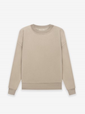 Fear Of God Lana Vergine Cashmere Crewneck Beige | FOG-SN593291