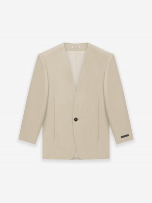 Fear Of God Lana Vergine Mohair Lapelless Jacket Beige | FOG-SN593360