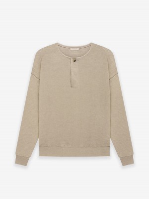 Fear Of God Leggere Merino Henley Beige | FOG-SN593473