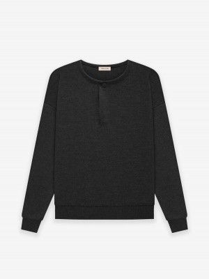 Fear Of God Leggere Merino Henley Nere | FOG-SN593483