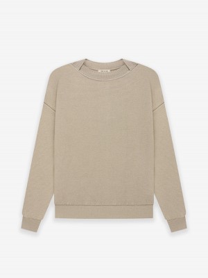 Fear Of God Merino Knit Crewneck Beige | FOG-SN593490