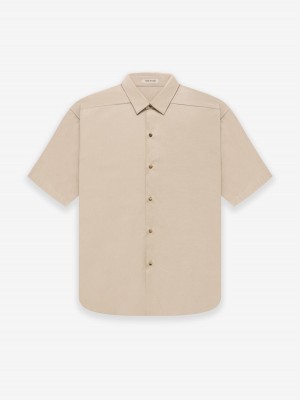 Fear Of God Ss Button Front Shirt Beige | FOG-SN593335