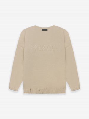 Fear Of God Viscose Tricot Crewneck Beige | FOG-SN593329