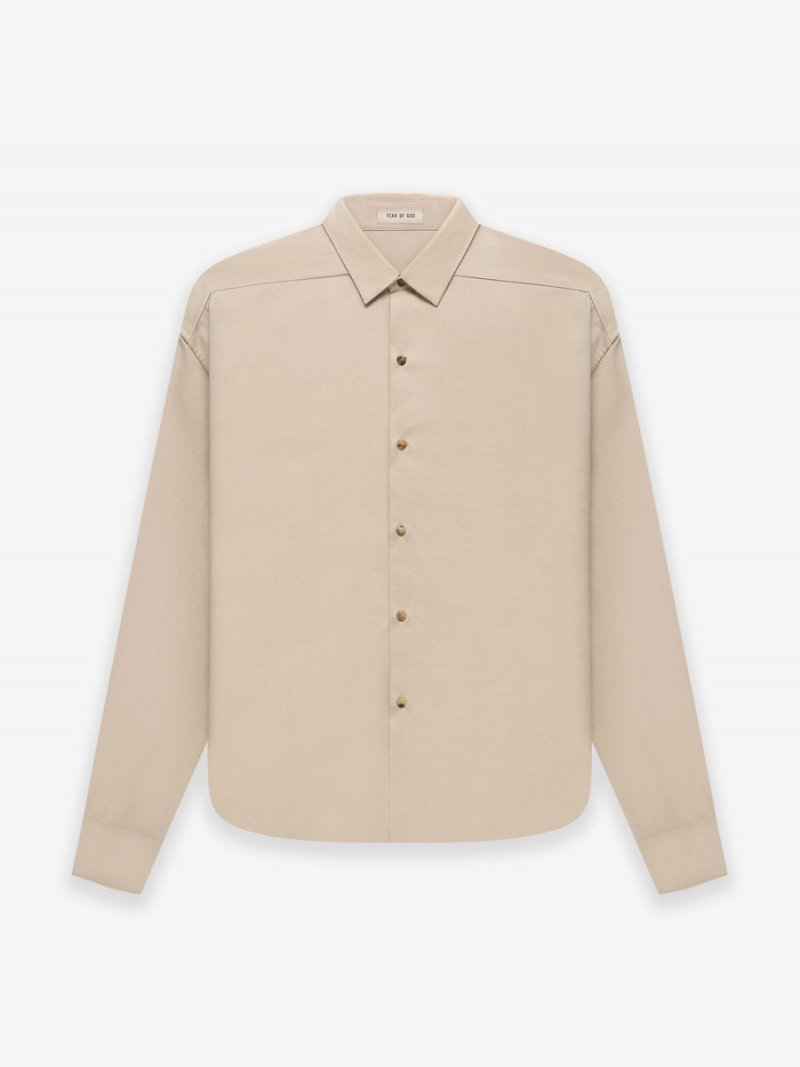 Fear Of God Button Front Shirt Beige | FOG-SN593331