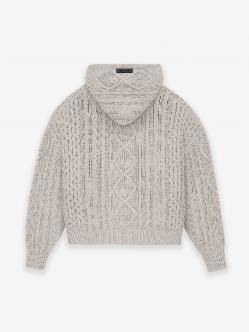 Fear Of God Cable Knit Hoodie Argento | FOG-SN593536