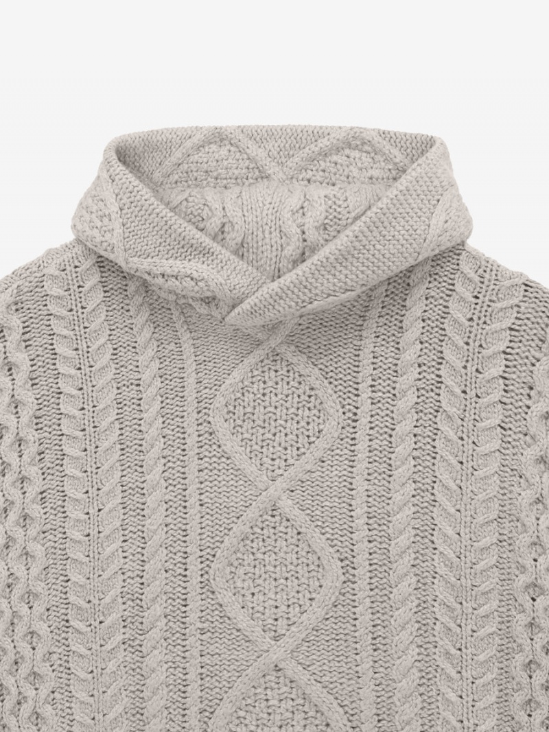 Fear Of God Cable Knit Hoodie Argento | FOG-SN593536