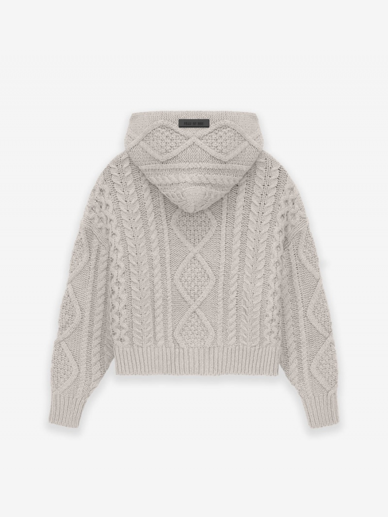 Fear Of God Cable Knit Hoodie Argento | FOG-SN593796