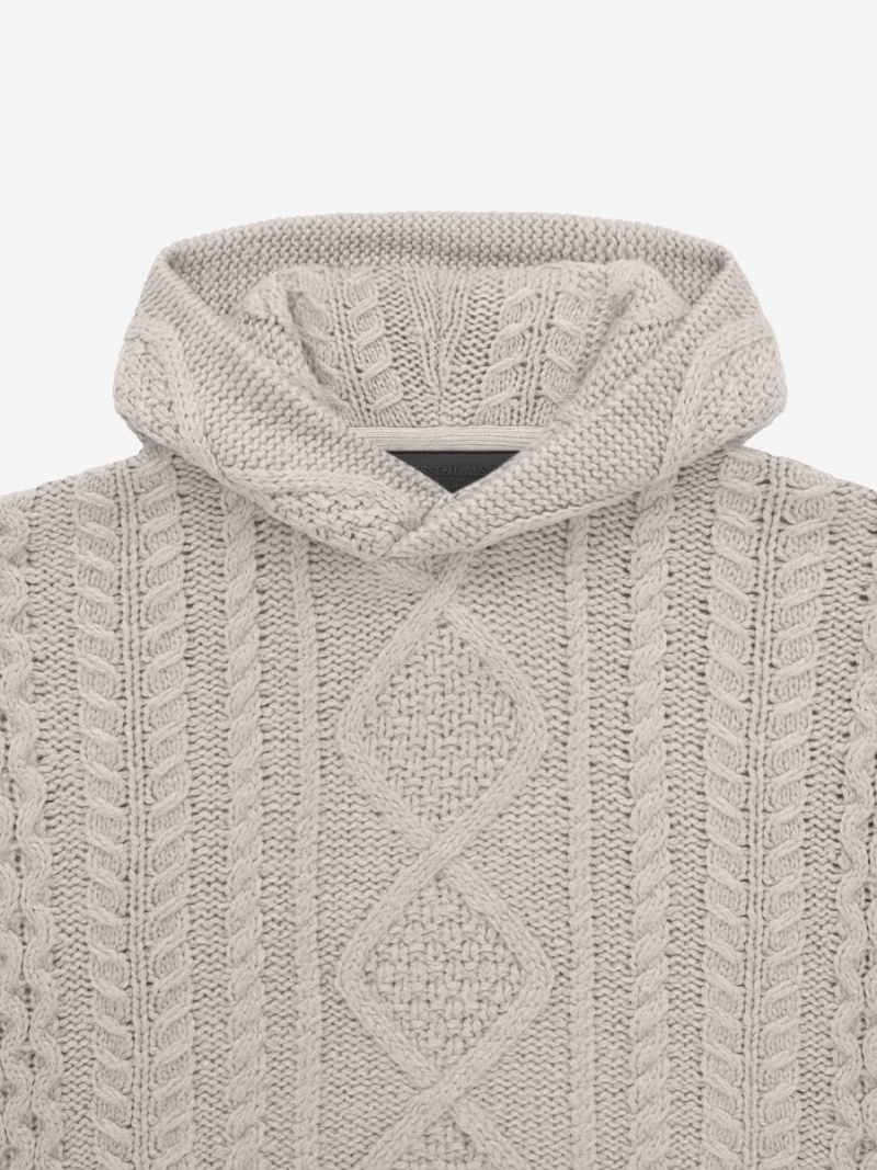 Fear Of God Cable Knit Hoodie Argento | FOG-SN593796