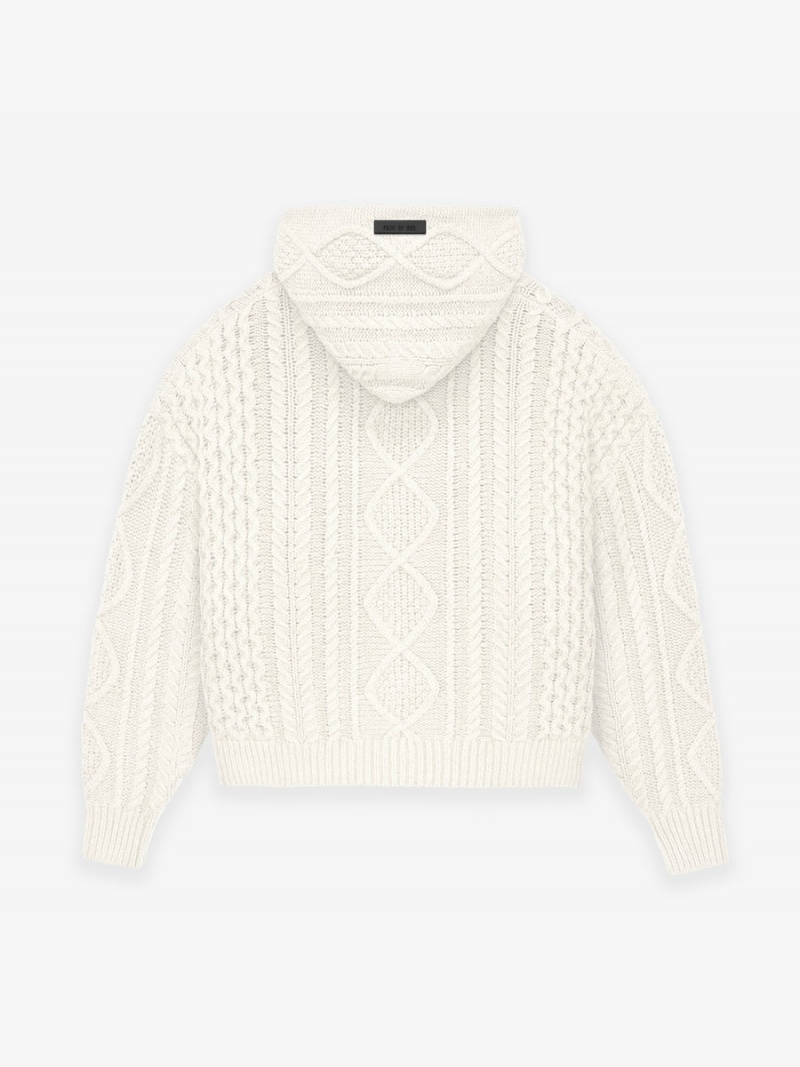 Fear Of God Cable Knit Hoodie Bianche | FOG-SN593617