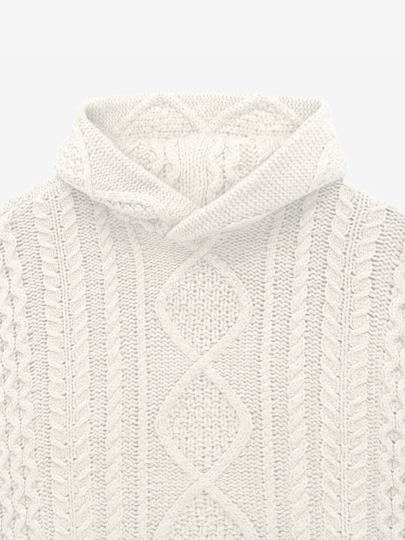 Fear Of God Cable Knit Hoodie Bianche | FOG-SN593617