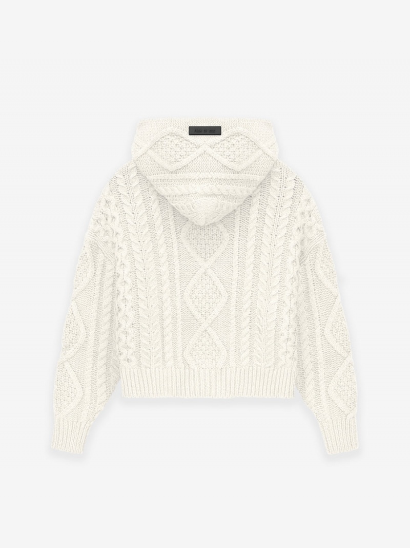 Fear Of God Cable Knit Hoodie Bianche | FOG-SN593797