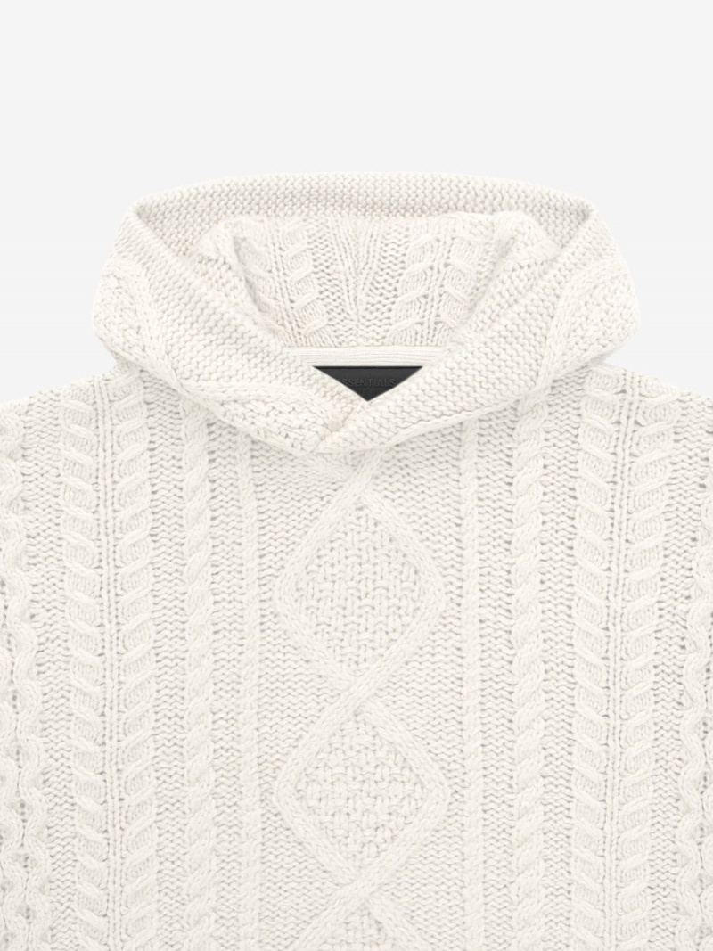 Fear Of God Cable Knit Hoodie Bianche | FOG-SN593797