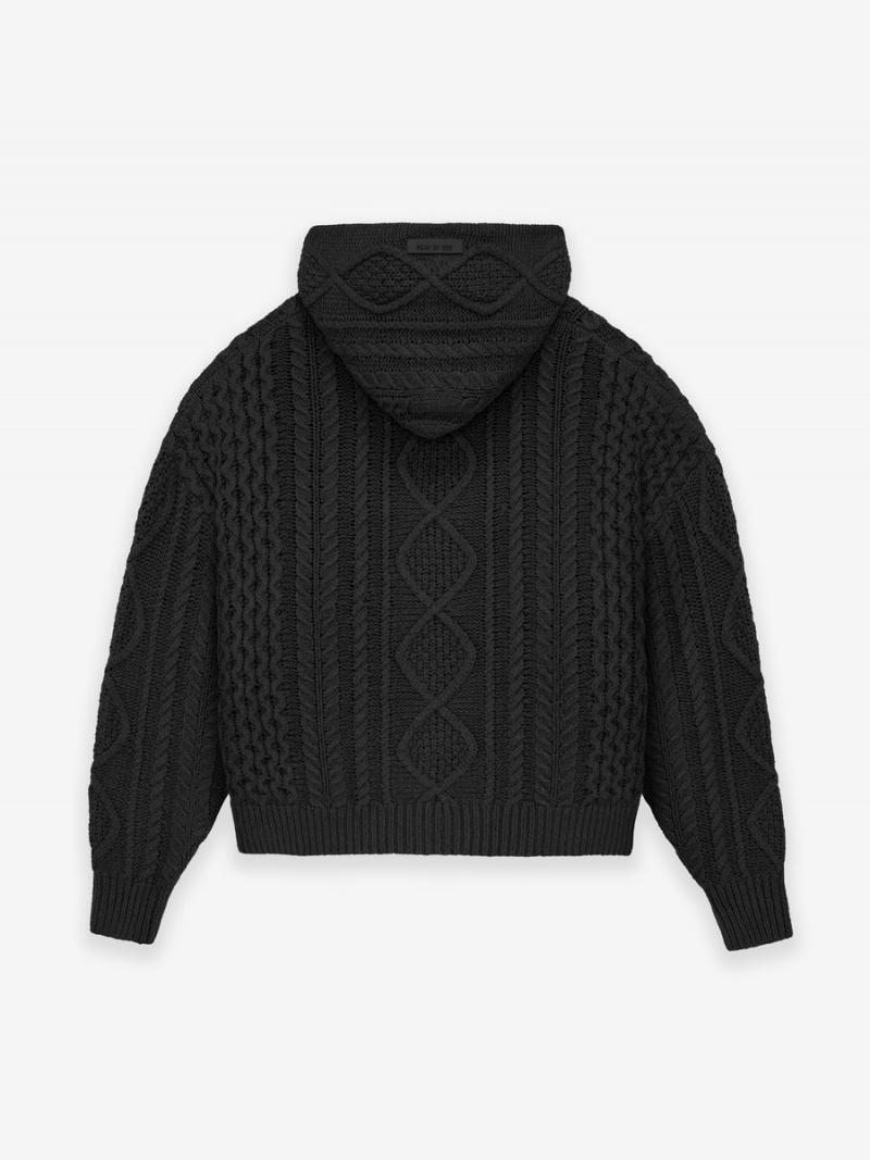 Fear Of God Cable Knit Hoodie Nere | FOG-SN593535