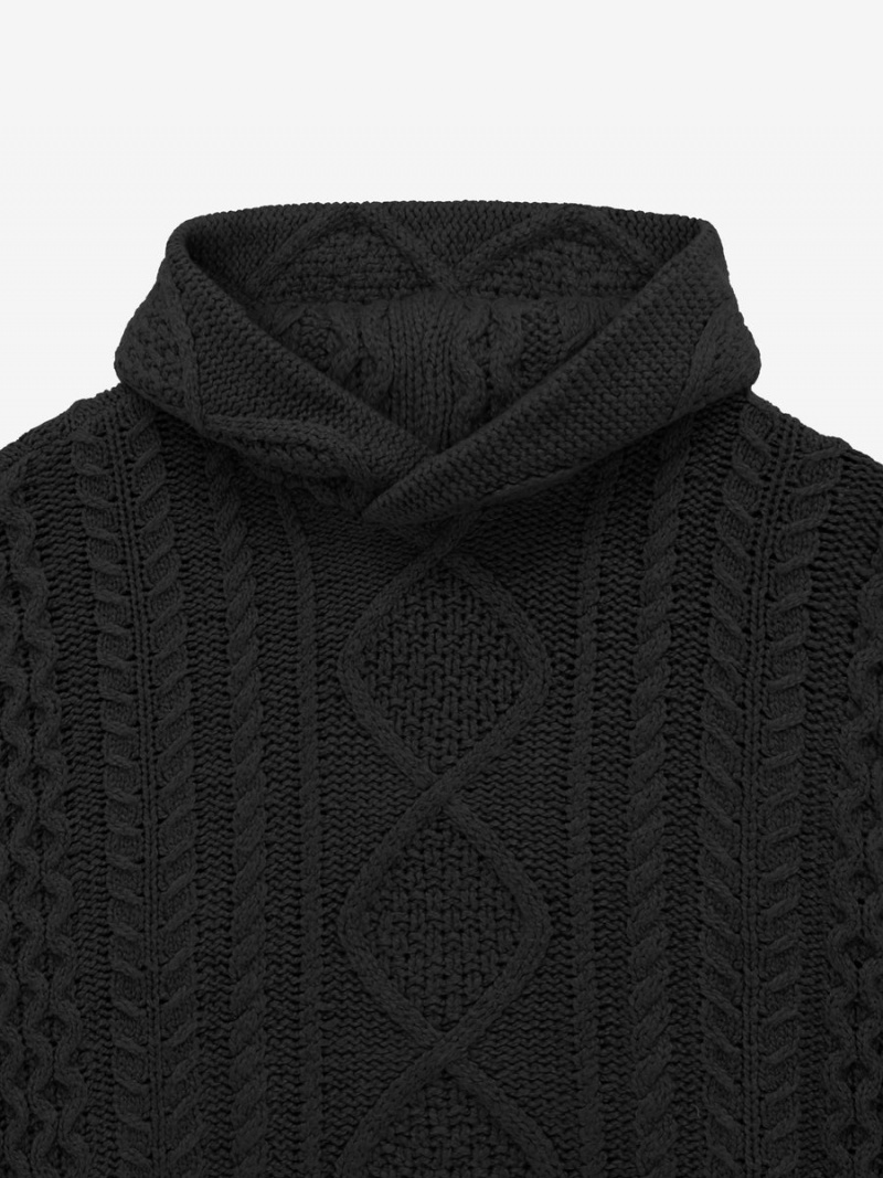 Fear Of God Cable Knit Hoodie Nere | FOG-SN593535