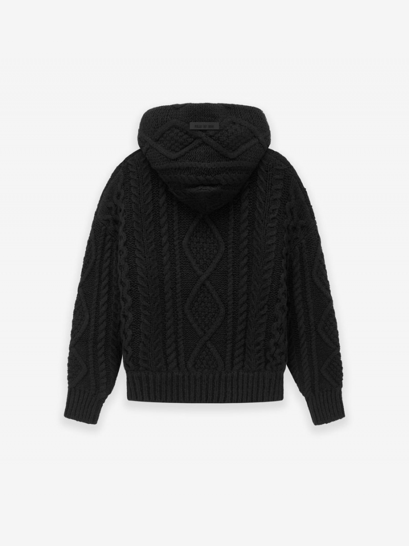 Fear Of God Cable Knit Hoodie Nere | FOG-SN593744