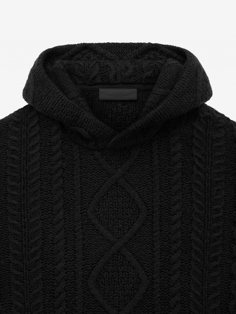 Fear Of God Cable Knit Hoodie Nere | FOG-SN593744