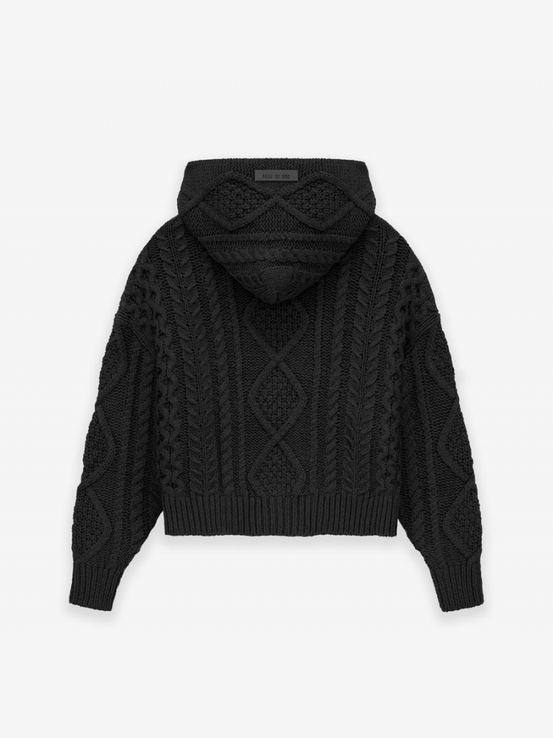 Fear Of God Cable Knit Hoodie Nere | FOG-SN593794