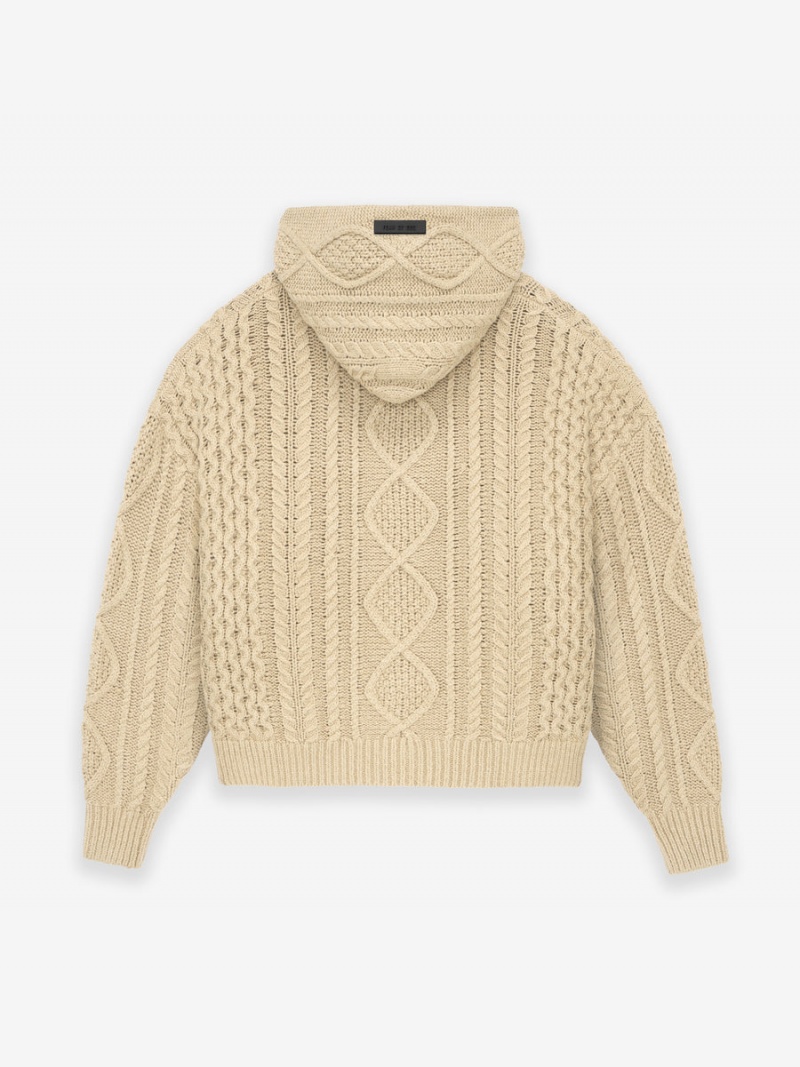 Fear Of God Cable Knit Hoodie Oro | FOG-SN593533