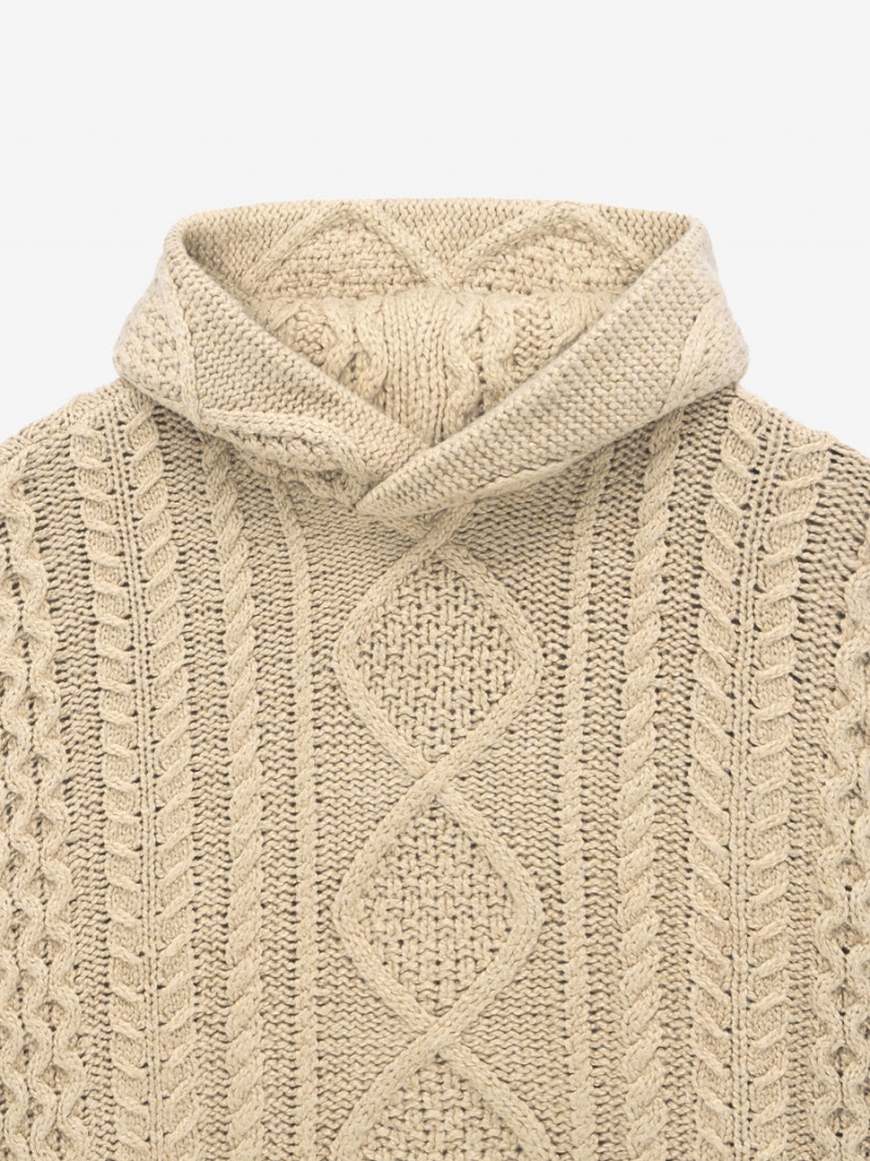 Fear Of God Cable Knit Hoodie Oro | FOG-SN593533