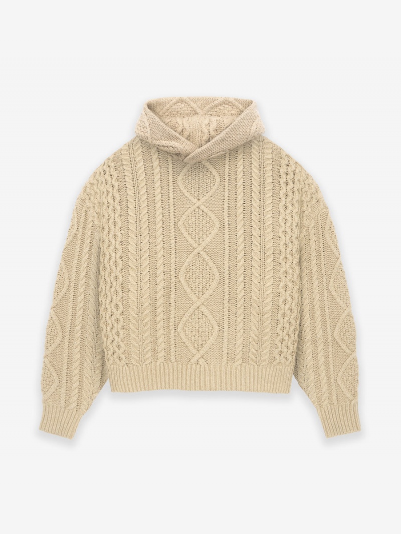 Fear Of God Cable Knit Hoodie Oro | FOG-SN593533