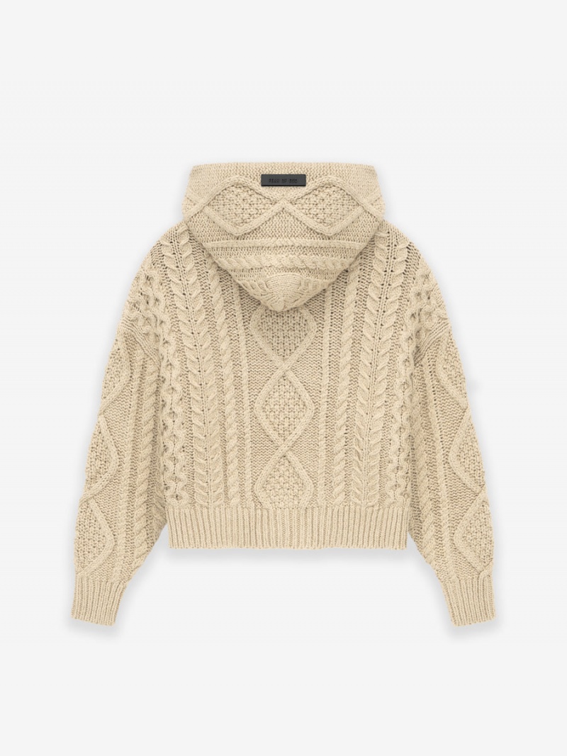 Fear Of God Cable Knit Hoodie Oro | FOG-SN593793