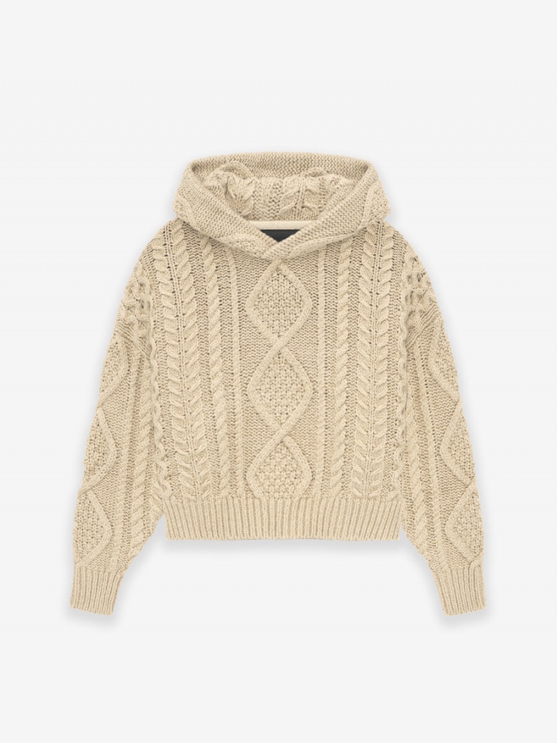 Fear Of God Cable Knit Hoodie Oro | FOG-SN593793