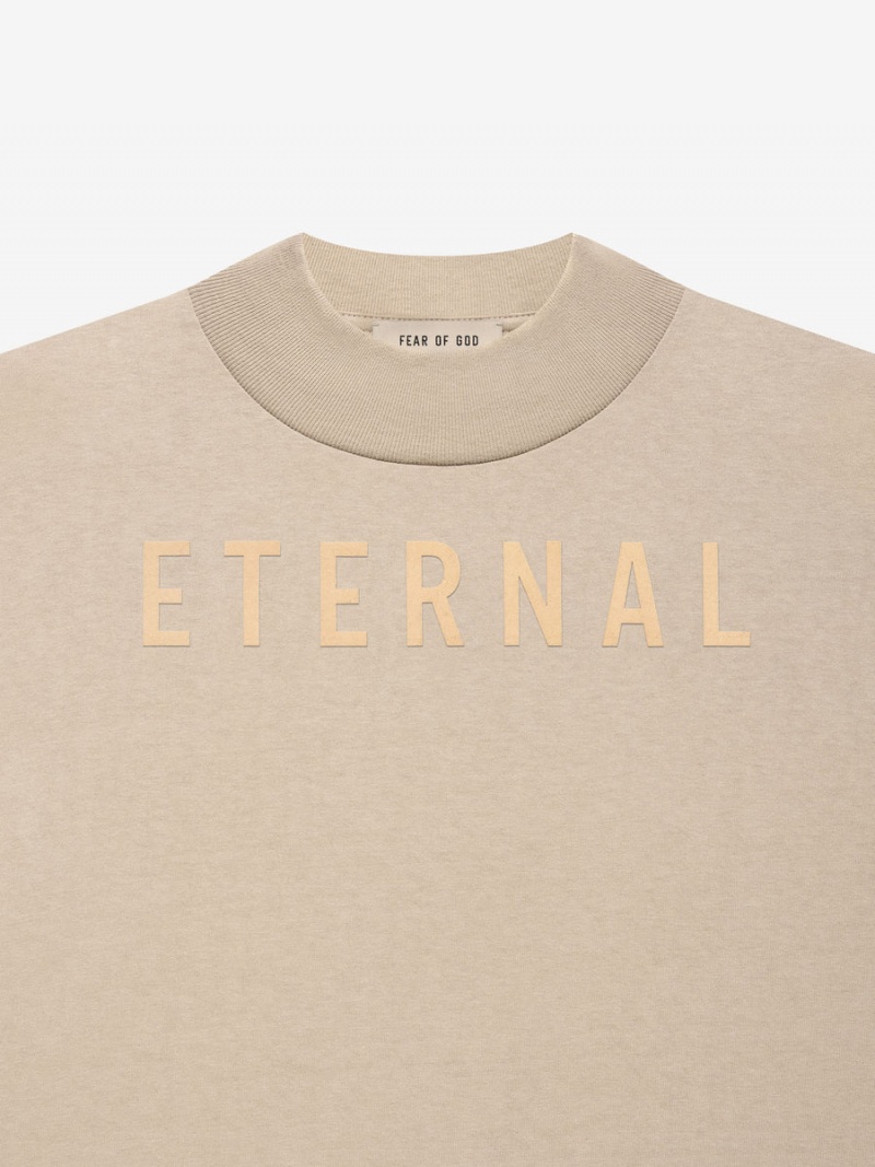 Fear Of God Cotone Ls T-shirt Beige | FOG-SN593333