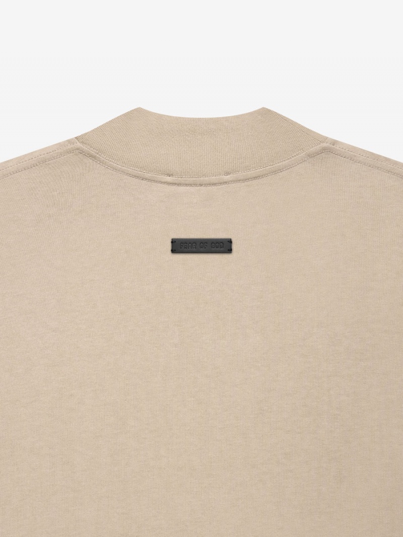 Fear Of God Cotone Ls T-shirt Beige | FOG-SN593333