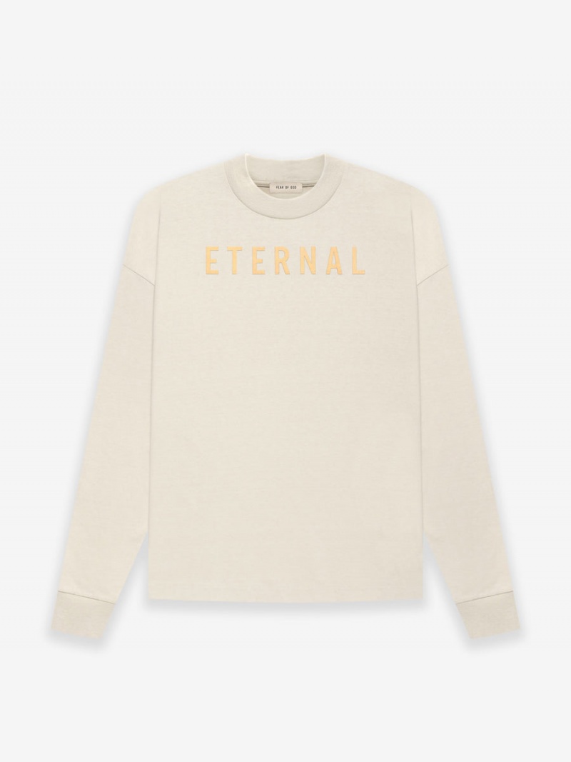 Fear Of God Cotone Ls T-shirt Beige | FOG-SN593347