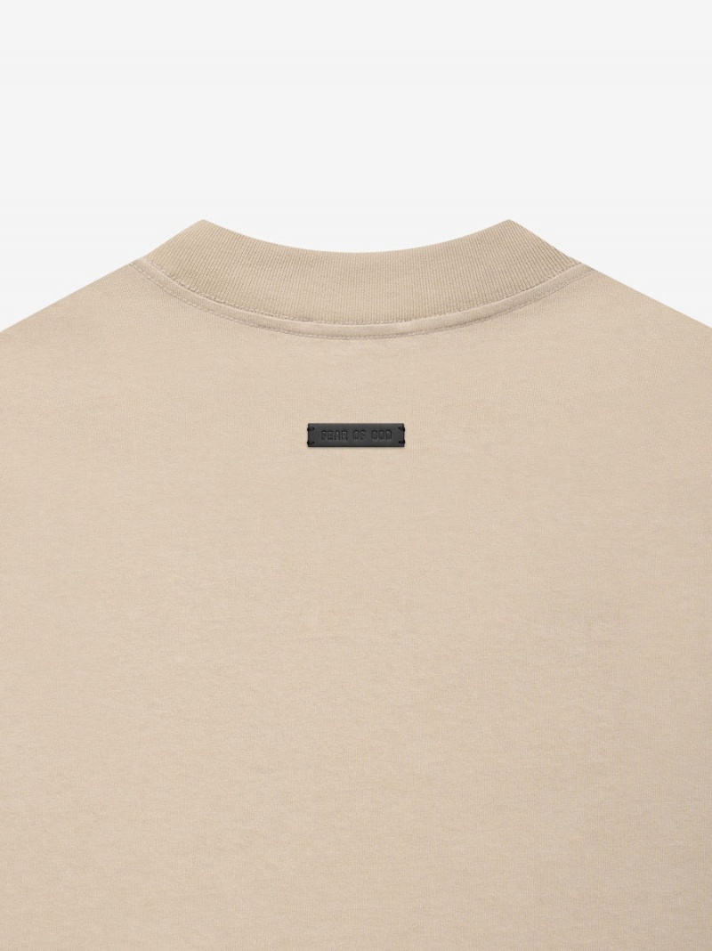 Fear Of God Cotone Ss T-shirt Beige | FOG-SN593354