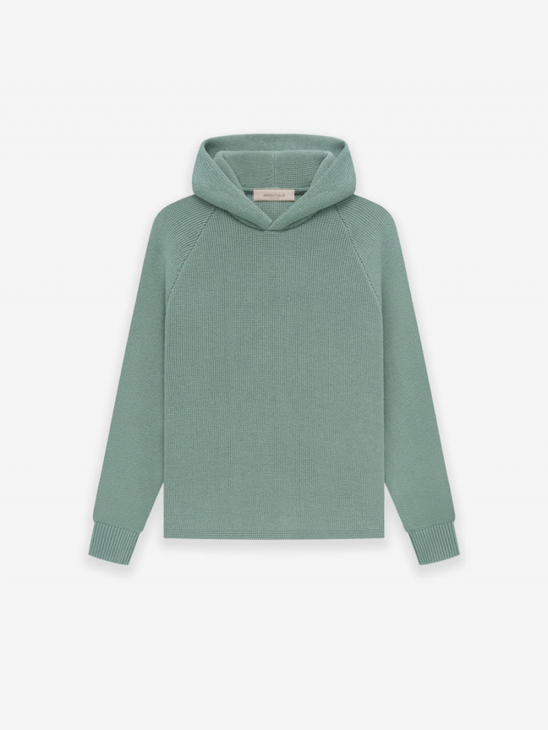 Fear Of God Essentials Knit Hoodie Verdi | FOG-SN593765