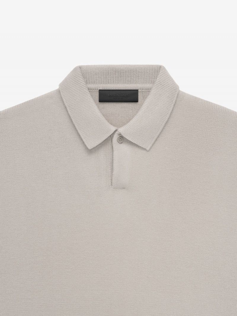 Fear Of God Essentials Knit Polo Argento | FOG-SN593565