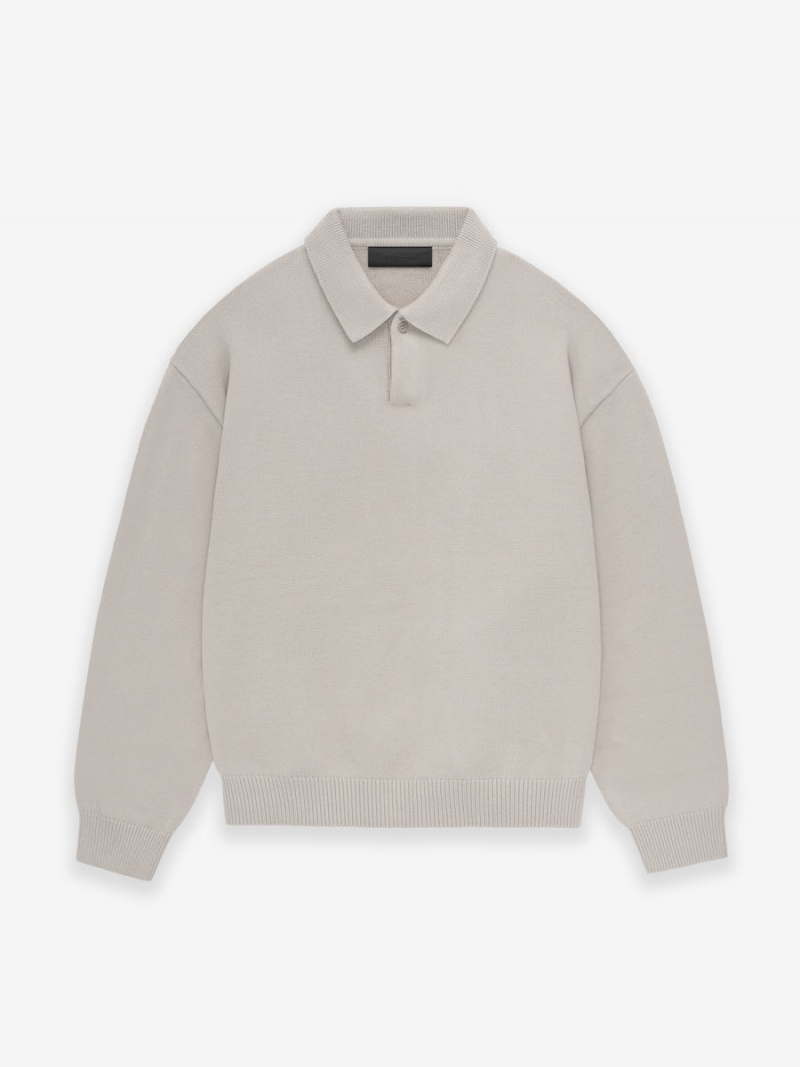 Fear Of God Essentials Knit Polo Argento | FOG-SN593565