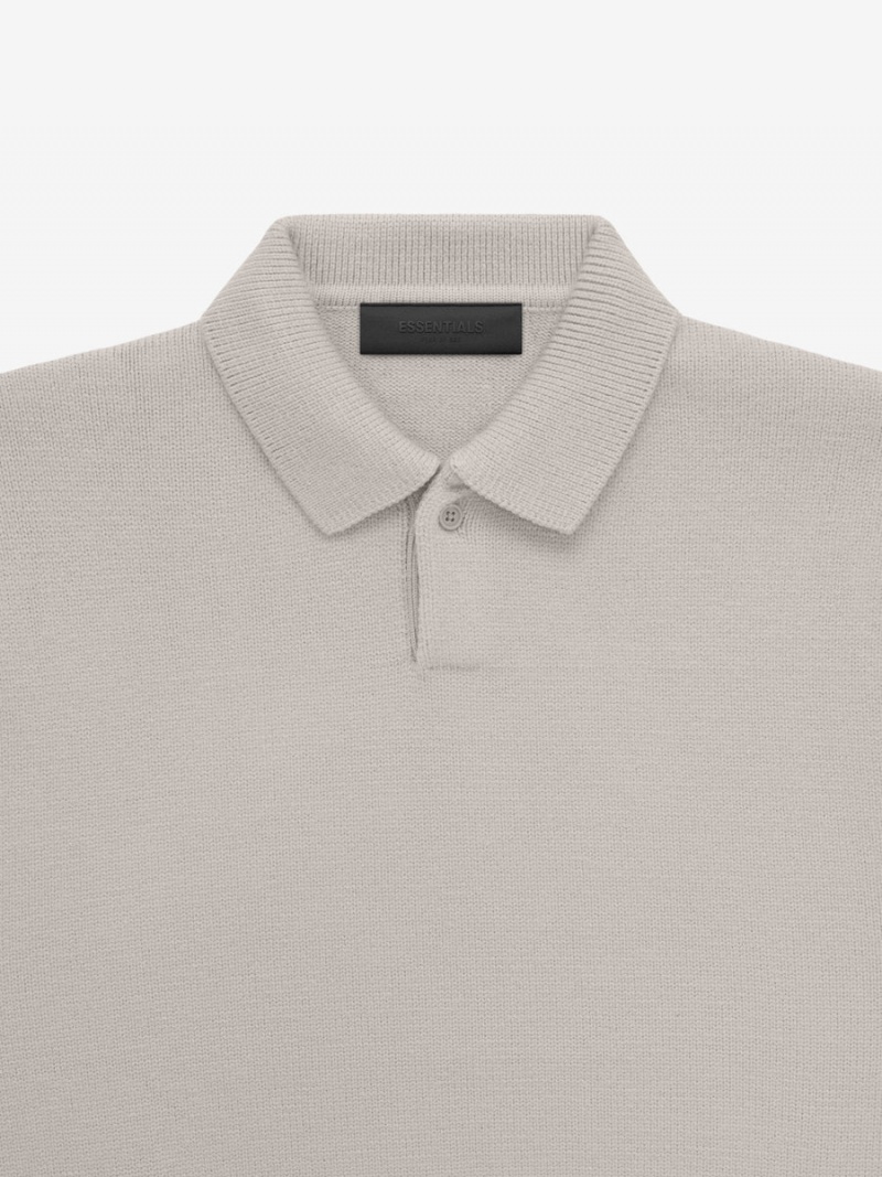 Fear Of God Essentials Knit Polo Argento | FOG-SN593815