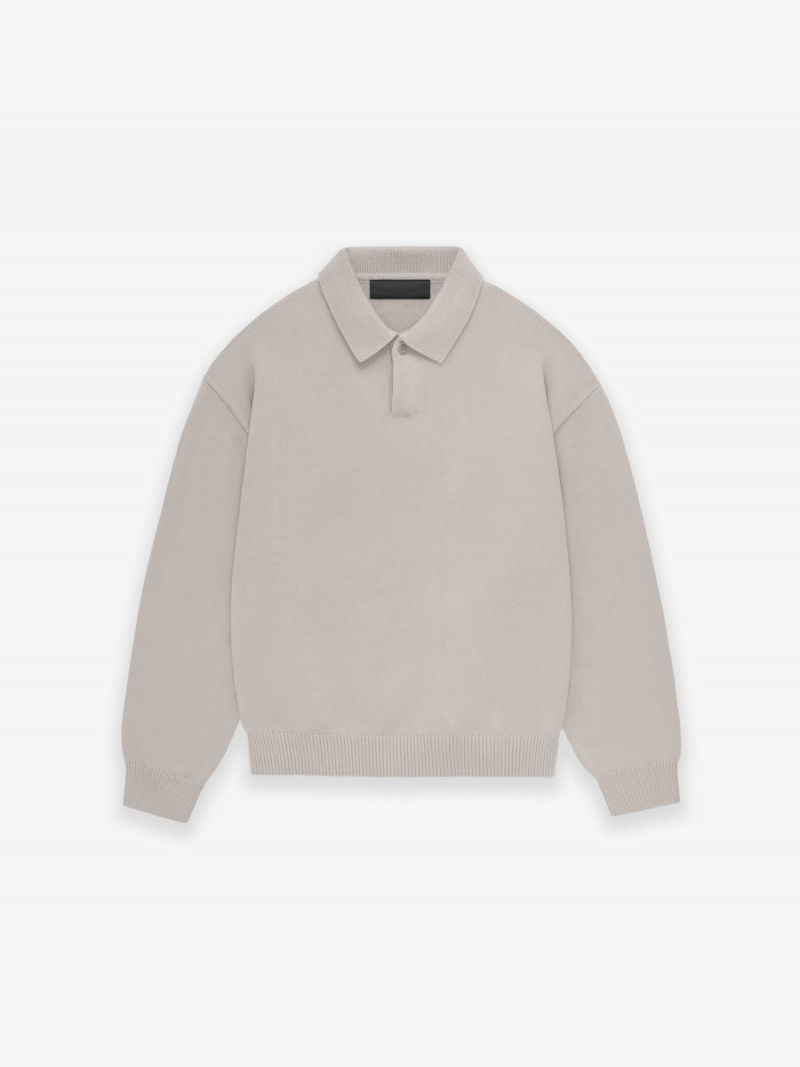 Fear Of God Essentials Knit Polo Argento | FOG-SN593815